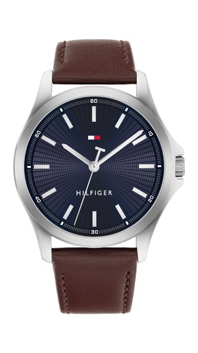 [1710669] Reloj Tommy Hilfiger Bruce Azul y Piel Marrón Hombre 1710669