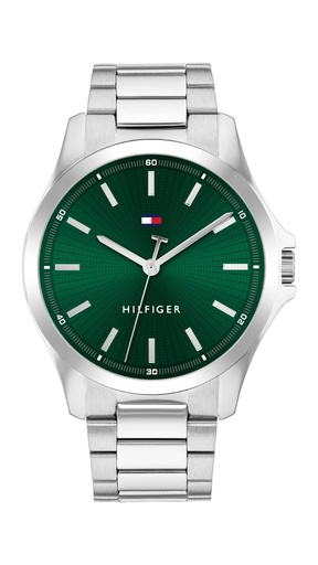 [1710672] Reloj Tommy Hilfiger Hombre Bruce Plateado y Verde 1710672