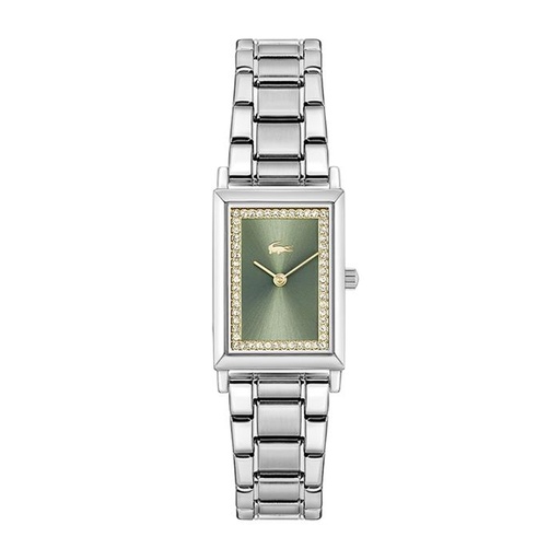 [2001406] Reloj Lacoste Mujer Catherine Analógico Acero Plateado Esfera Verde 2001406