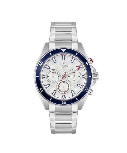 [2011360] Reloj Lacoste Hombre Mainsail Cronógrafo Acero Plateado Esfera Blanca 2011360