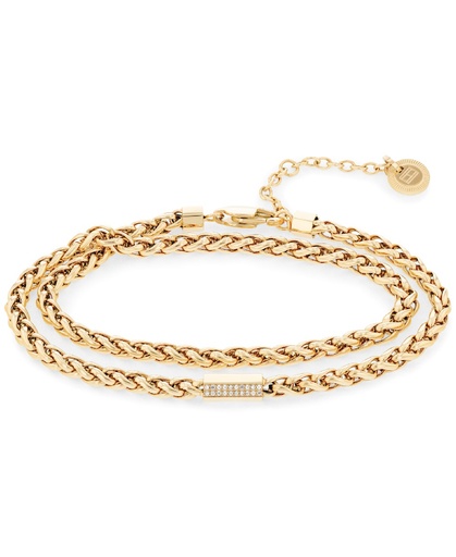 [2780876] Pulsera Doble Tommy Hilfiger Acero IP Dorado y Circonitas 2780876