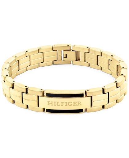 [2790601] Pulsera Tommy Hilfiger Acero Inox Baño Oro y Placa Logo Hombre 2790601