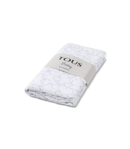[MUSE-1803-67] Manta Muselina Tous Baby Azul MUSE-1803-67