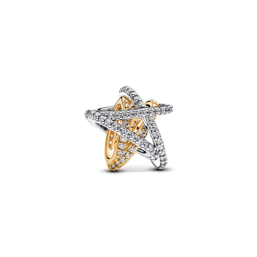 [763590C01] Charm  Pandora Estrella Cruzada Brillante