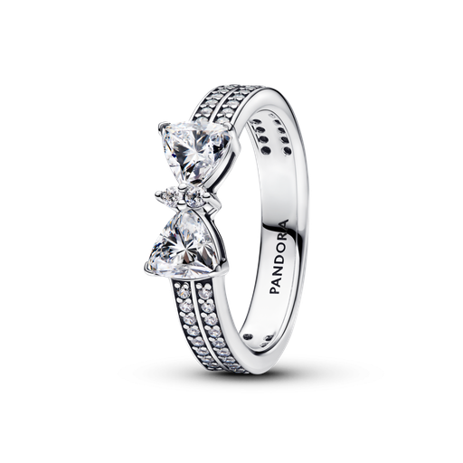Anillo Pandora Doble Banda Lazo Brillante 193552C01