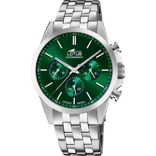 [18989/3] Reloj Lotus Hombre Chrono Multifunción Acero Esfera Verde 18989/3