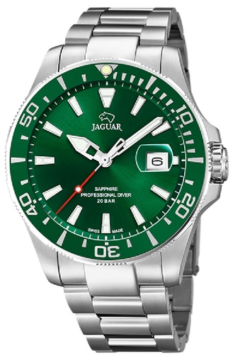 [J860/B] Reloj Jaguar Suizo Hombre Pro Diver Analógico Verde Acero J860/B