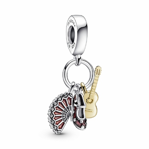 [760765C01] Charm  Pandora Colgante Guitarra Española, Zapato Flamenco y Abanico 760765C01
