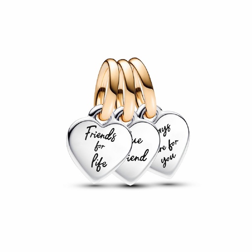 [762722C00] Charm Pandora Colgante Divisible Bicolor Triple Amistad