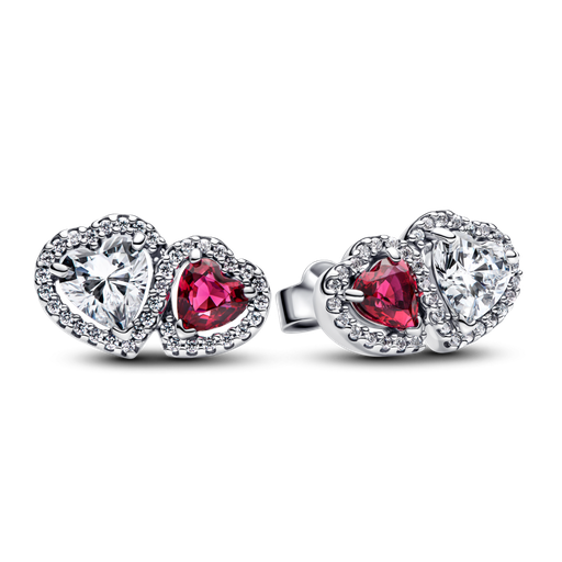 [293633C01] Pendientes Pandora de Botón Halo Corazones
