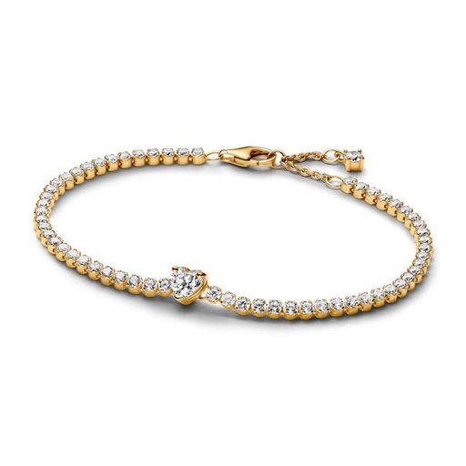 Pulsera Pandora Tenis Corazón Brillante