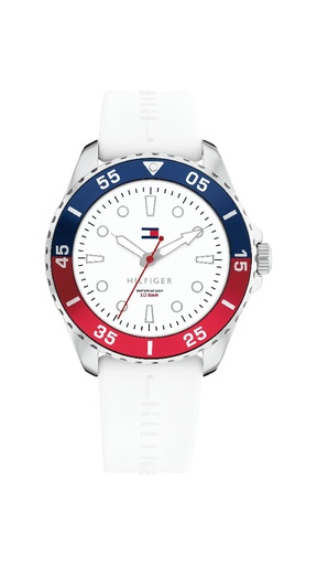 [1720050] Reloj Tommy Hilfiger Niño Boys Analógico Acero Correa Silicona Blanco 1720050