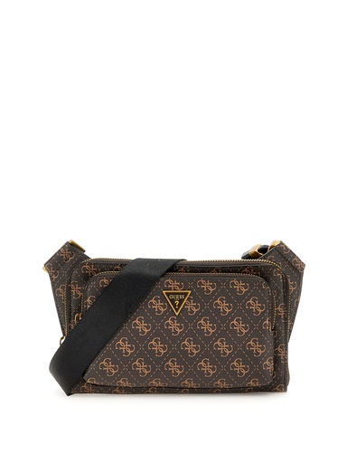 [HMMILOP5214-BNH] Riñonera Guess con Logotipo Milano 4G Marrón