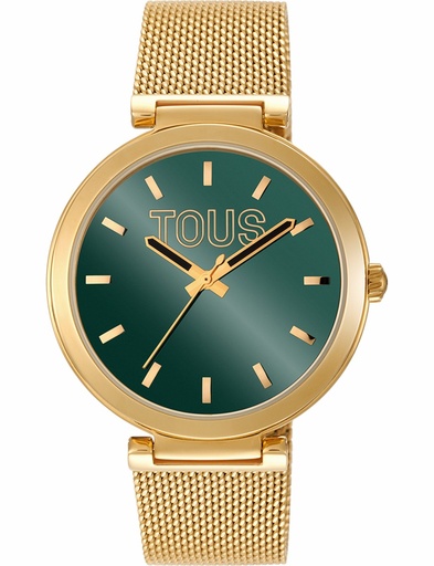 [3000142600] Reloj Tous Mujer S-Mesh Mirror Acero IPG Dorado Esfera Verde 3000142600
