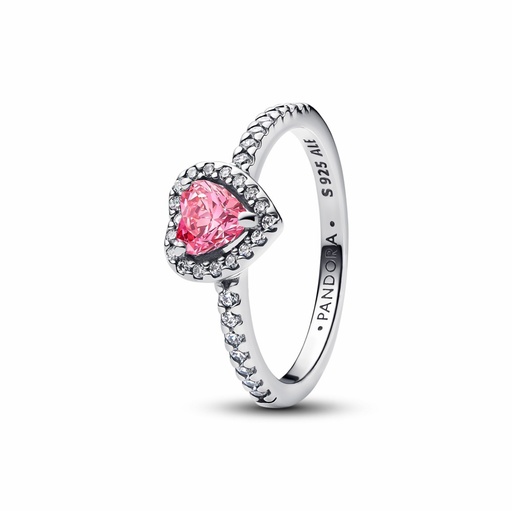 Anillo Pandora Corazón Rosa Elevado 198421C03