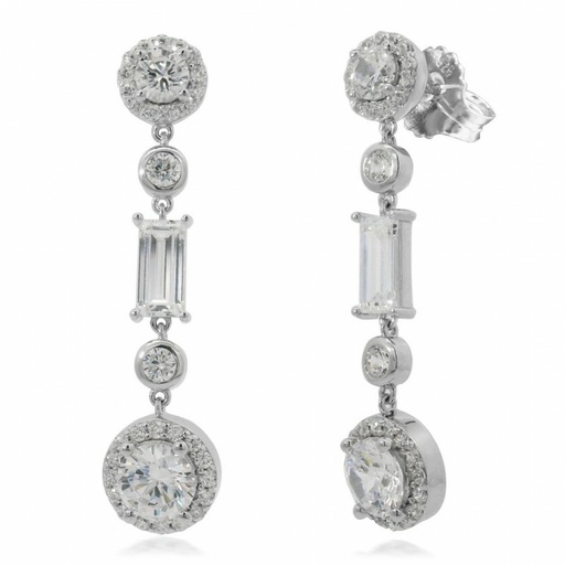 [WP112/LP/N] Pendientes Camaleoni Falcco Largo Novia Plata WP112/LP/N