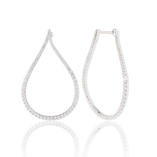 [WP113/AR] Pendiente  Camaleoni Carcassone Aro Plata Rodio WP113/AR