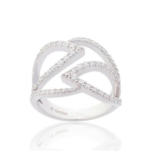 [WS045/14] Anillo Camaleoni White Sortija Plata Rodio WS045/14