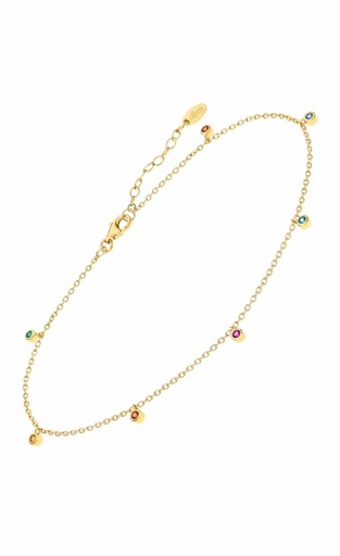 [LP3245-8/2] Tobillera Lotus Silver Mujer Multicolor Dorada LP3245-8/2