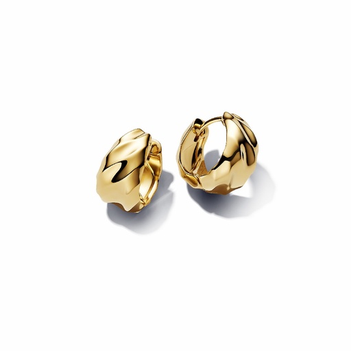 [263874C00] Pendientes Pandora Aros Ondulados Dorados