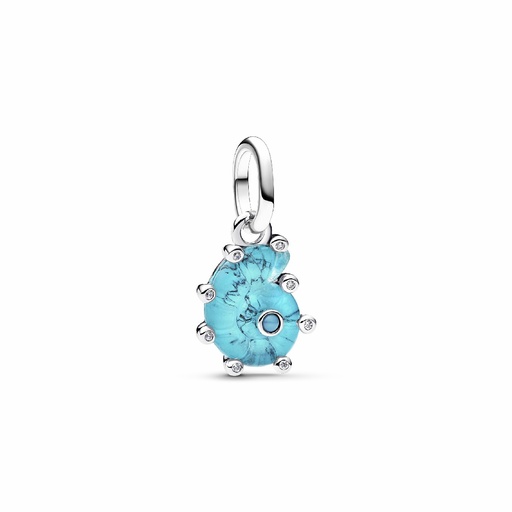 [793900C01] Charm Pandora Colgante Caracola de Cristal de Murano Azul
