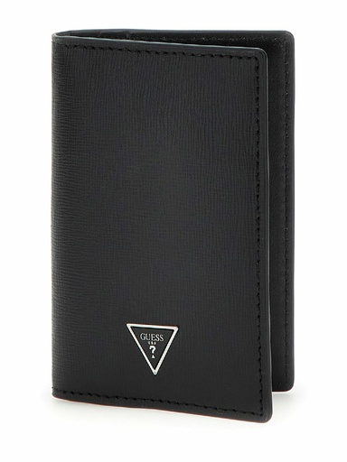 [SMMTSLLEA56-BLA] Portatarjetas Guess Milano de Piel Negra 