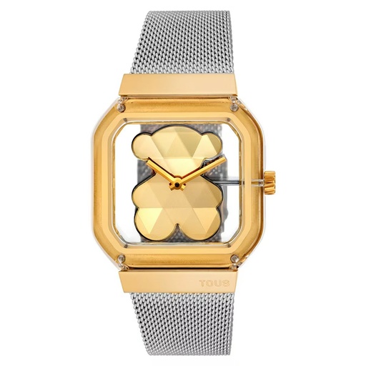 [3000143500] Reloj Tous Mujer D-Bear Party analógico con brazalete de acero caja dorada 3000143500