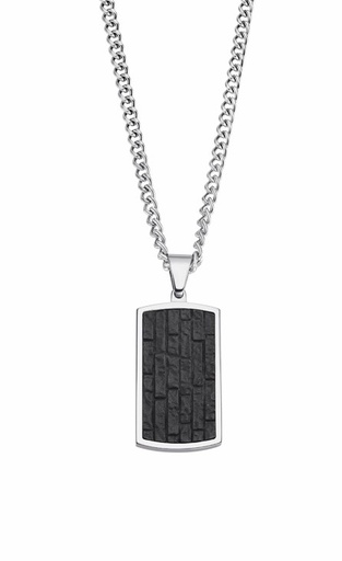 [LS2275-1/1] Collar Lotus Style Placa Negra Hombre Acero Inox LS2275-1/1