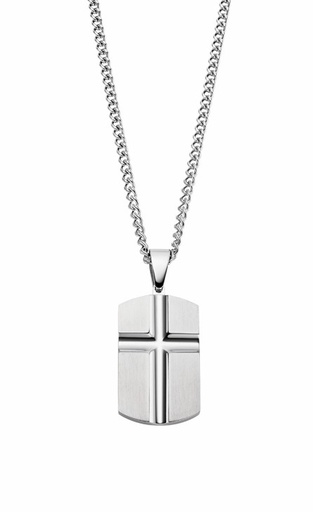 [LS2279-1/1] Collar Lotus Style Placa Cruz Hombre Acero Inox LS2279-1/1