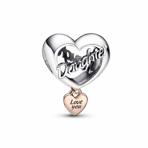 [782327C00] Charm Pandora Corazón Te Quiero Hija Bicolor 782327C00