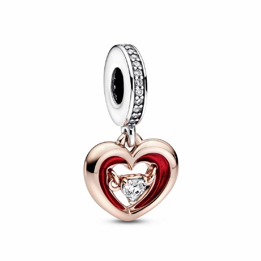 [782450C01] Charm Colgante Pandora rose Corazón Radiante en Dos Tonos