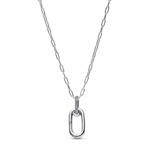 [394086C01-50] Collar Pandora Forzatina con Colgante Link Abierto en Plata 394086C01-50