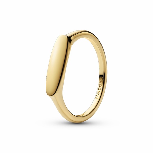 Anillo Pandora Grabable Barra Recubrimiento en oro de 14k