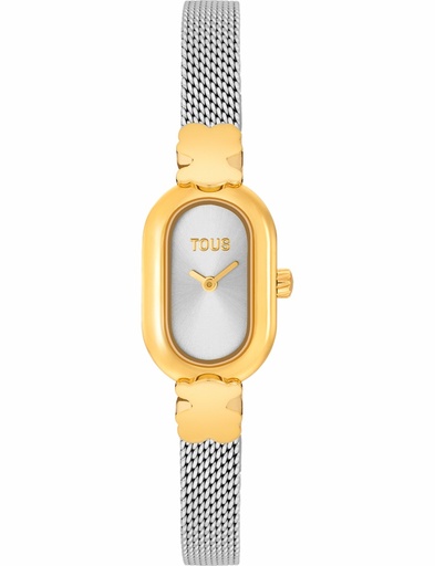 [3000145300] Reloj Tous Oval Icon Analógico Joya Brazalete Acero y Acero Dorado 3000145300