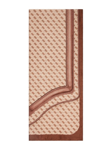 [AW5413POL03-LTL] Pañuelo Guess Marrón Líneas y Logo