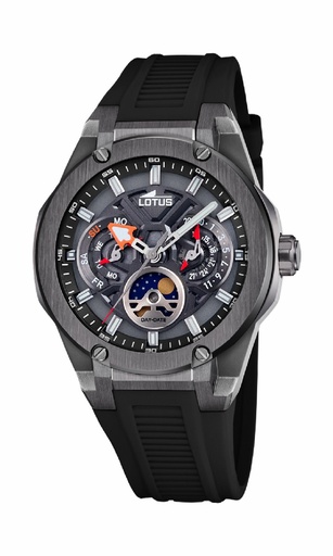 [18946/6]  Reloj Lotus Vortex Fase Lunar Hombre Negro 18946/6