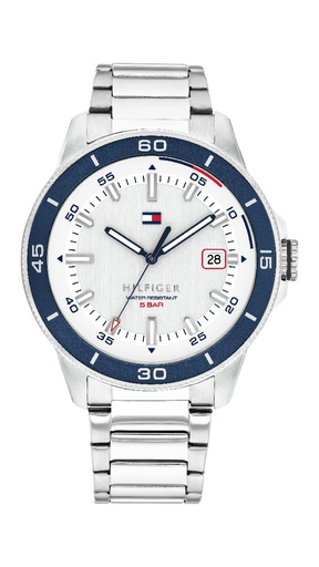 [1792227] Reloj Tommy Hilfiger Hombre Remy Plateado y Azul Analógico 1792227