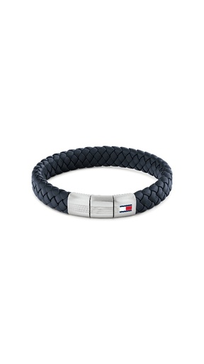 [2790660] Pulsera Tommy Hilfiger Piel Trenzada Azul y Acero Inox Hombre 2790660