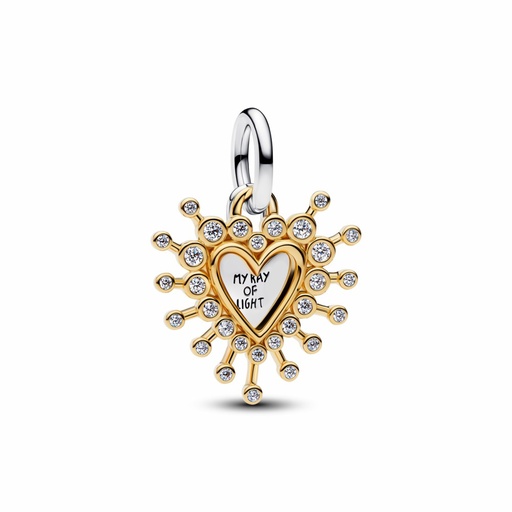 [764141C01] Charm Pandora Colgante Doble Corazón Radiante 764141C01