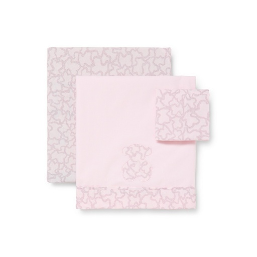 Juego Sábanas Tous Baby Tres Piezas Mini Cuna Rosa HKAOS-1402-47