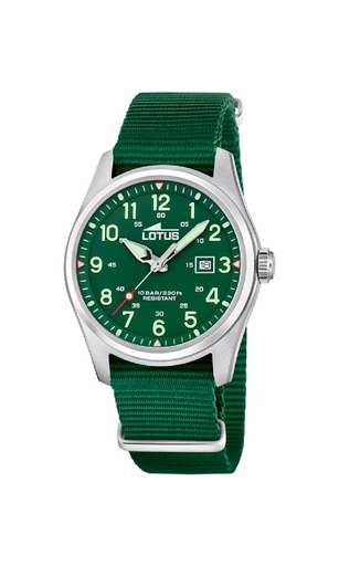 [19055/3] Reloj Lotus Minimalist For Him Verde Correa Nylon 19055/3