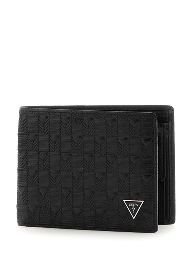 [SMMADLLEA20-BLA] Cartera Guess Torino Bifold Hombre Negra SMMADLLEA20-BLA