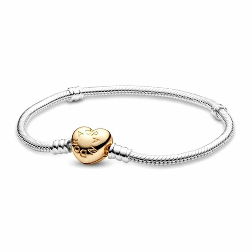 [568707C00-18] Pulsera Pandora cadena de serpiente con cierre de corazón 568707C00-18