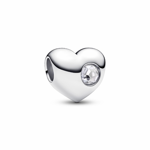 [794161C04]  Charm Pandora Grabable Corazón Gema Transparente 794161C04