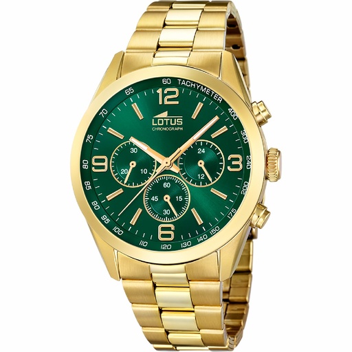 [18153/B] Reloj Lotus Minimalist Hombre Dorado Esfera Verde 18153/B