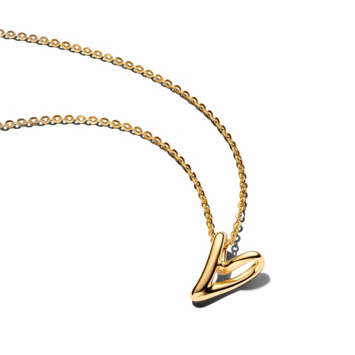 [364360C00-45] Collar Pandora Corazón Pequeño Forma Orgánica Dorado 364360C00-45