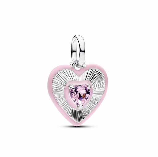 [794409C01] Charm Medallón Corazón Radiante Rosa 794409C01