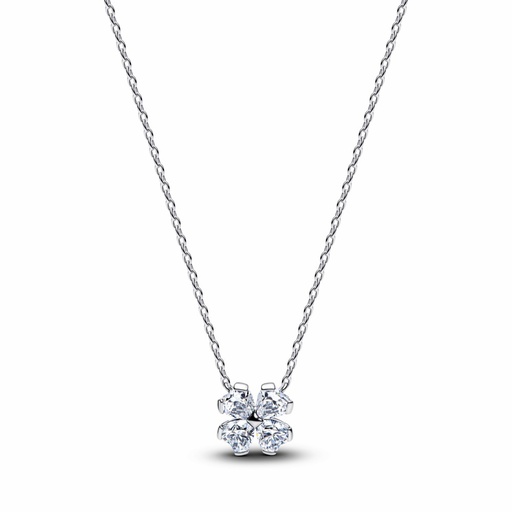 [394502C01-45] Collar Pandora Trébol de la Suere Brillante Plata 394502C01-45