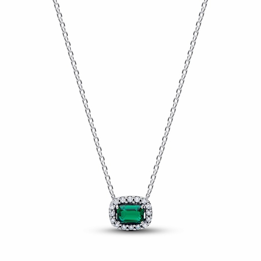 [394503C01-45] Collar Pandora Halo Rectangular Verde Brillante 394503C01-45