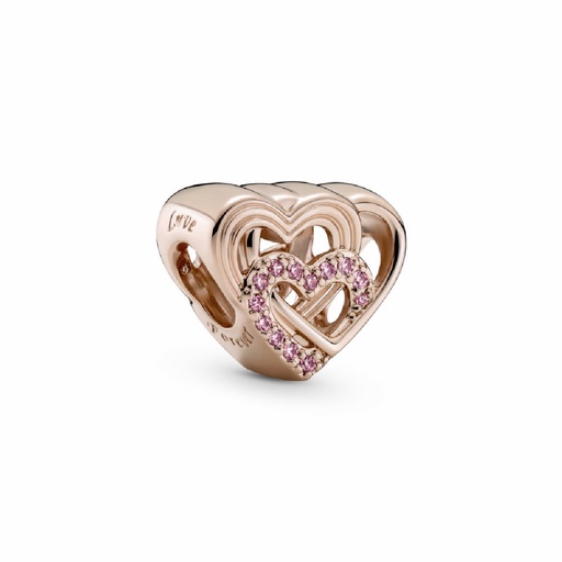 [789529C01] Charm Pandora Rose Corazones de Amor Entrelazado